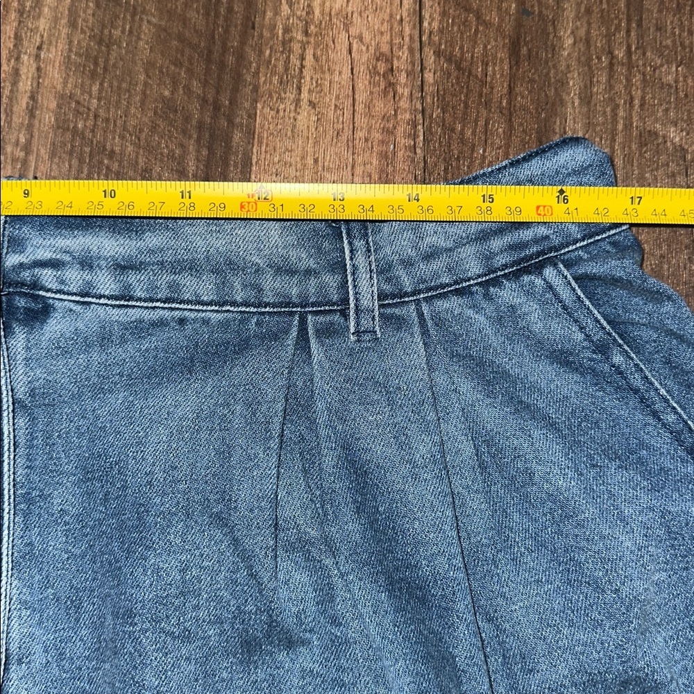 Anthropologie Porridge Denim Jean Midi Pleated Skirt size L EEUC - Picture 5 of 7